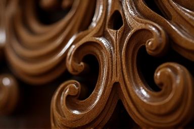 Részletgazdag fafaragás díszítés