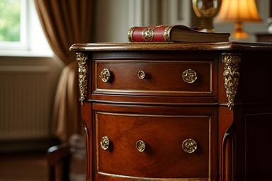 Felújított antik komód elegáns környezetben