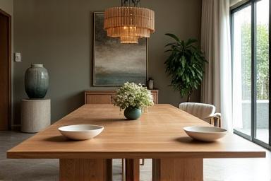 Egyedi tervezésű tömörfa étkezőasztal